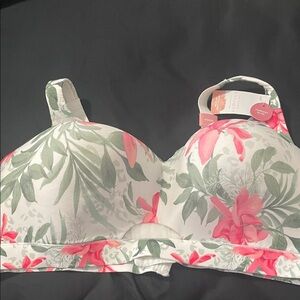 Cacique Floral Bra in Pink and Green